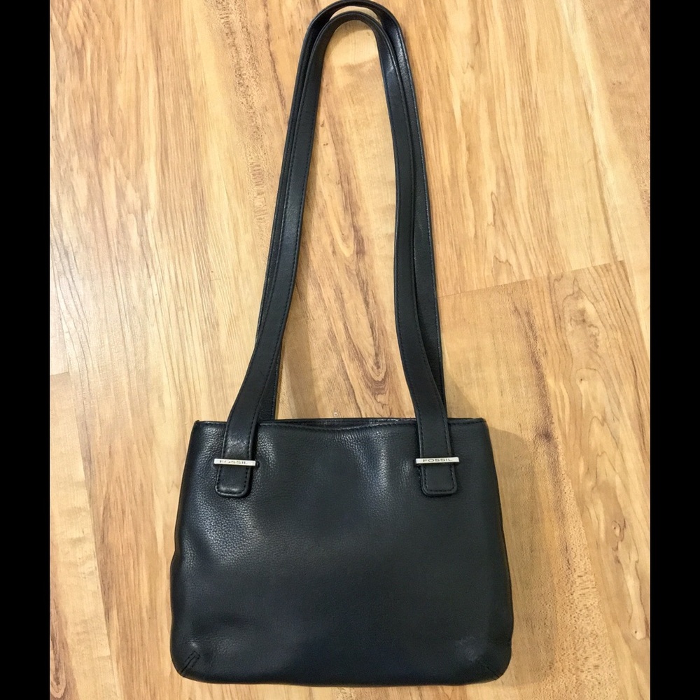 Fossil Black Leather Shoulder Purse